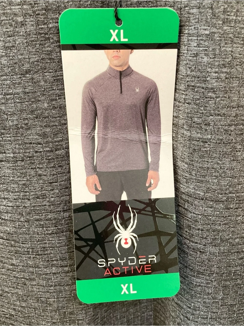 Spyder Active Mens Sz XL Long Sleeve Pullover Shirt Gray Stretch Lightweight NEW